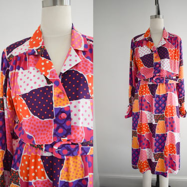 1980s Tanner Polka Dot Dress 