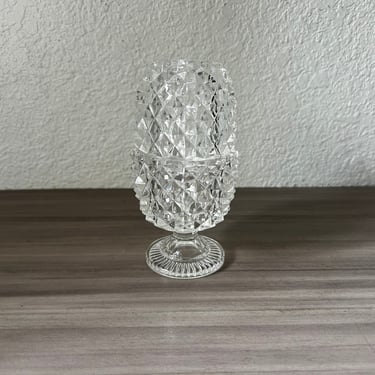 Vintage Fairy Lamp Petite Choses Clear Diamond Cut Glass, Clear Glass Diamond Point Fairy Lamp, Diamond Style 