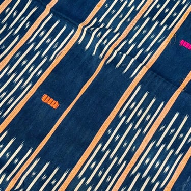 Baule Stripe Indigo Scarf/Sarong from Côte d'Ivoire