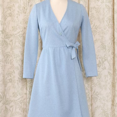 Sky Blue Wrap Knit Dress S/M
