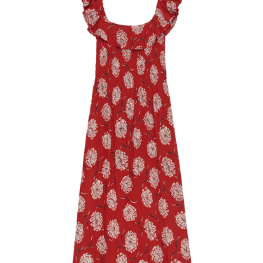 The Havana Dress - True Red Dancing Floral
