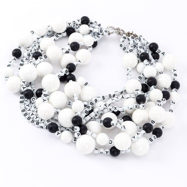 Multistrand Letter Bead Necklace