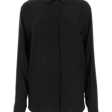 Saint Laurent Women Black Silk Shirt