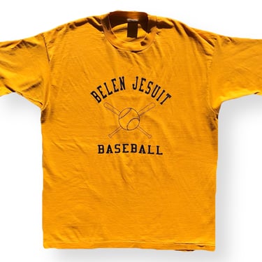 Vintage 90s Belen Jesuit Baseball Single Stitch Graphic Sports T-Shirt Size XL 