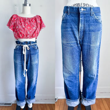 Vintage 1980s Lee Distressed Jeans / 33