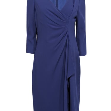 Teri Jon - Royal Blue Gathered Front Dress Sz 12