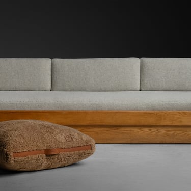 Elm Sofa / Sheepskin Floor Cushion