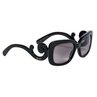 Prada - Black Spiral Leg Detail Sunglasses