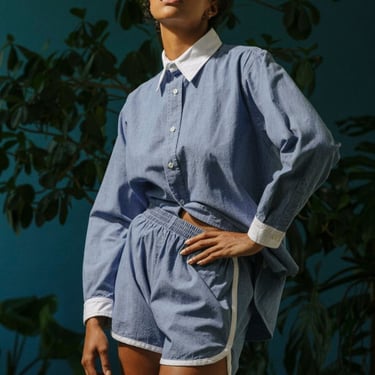 Carleen White Collar Chambray Shirt