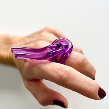 Sagittarius RING, Acrylic Ring, Knot Ring, Statement Ring, Wearable Art, Contemporary Ring, Lucite Ring, Purple Ring, Zodiac Ring, Ring 