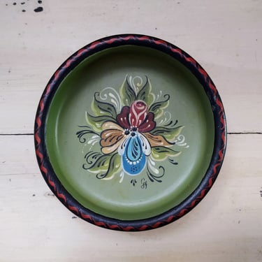 Handcrafted & Handpainted Wooden Bowl by Gisela Hoege 