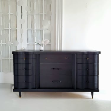 Vintage  black dresser credenza 