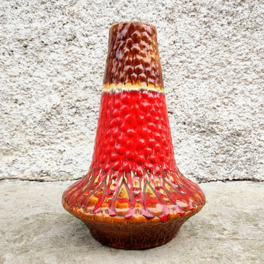 Vintage Large Floor Vase/Lava Floor Flower Vase/ Kil Large Vase/ Lava Vase/ Ceramic Vase/ Multicolor Vase / 70s / Yugoslavia / Mid Century 