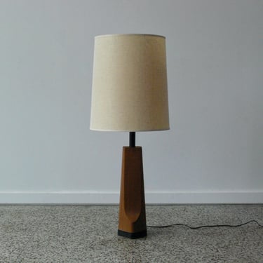 Vintage Laurel Large Teak Table Lamp 