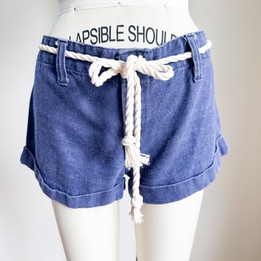 Vintage 1960s-70s Denim Hot Shorts / Hip Huggers // S-M 