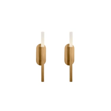 #1618 Kelly Wearstler "Rousseau" Brass Wall Sconces