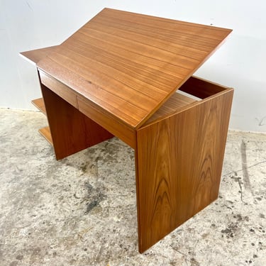 Vintage 1950s Mid Century Modern Teak Drafting Desk 