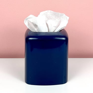 80s Blue Tissue Box Cover 