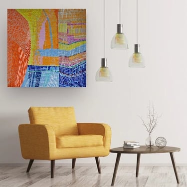 Canvas POPOFCOLOR ONE Kaleidoscope Handmade Abstract Minimalist Painting Art Gift Home Decor Original ArtbyDinaD by Art