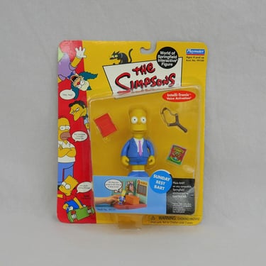 Vintage Sunday Best Bart Simpson, The Simpsons Toy - World of Springfield Interactive Figure - New in Package - 2000 Playmates 
