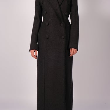 Wool Faux Double Breasted Maxi Coat