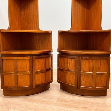 Mid Century Corner Unit/Bookshelves Pair By Nathan Furniture of London 