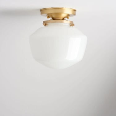 Clearance/Factory 2nd** SchoolHouse Lighting - US Made Hand Blown Glass - Flushmount Fixture 8" 