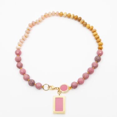 A. Carnevale BEADED PENDANT NECKLACE - PINK