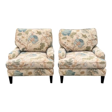 Lee Industries Floral Lounge Chairs - a Pair 