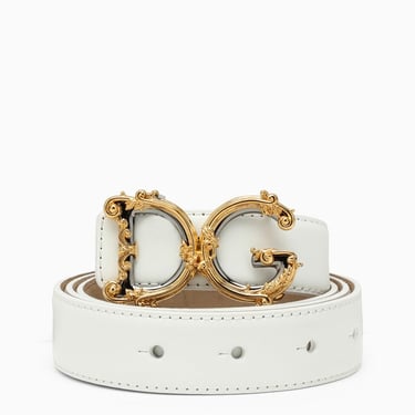 Dolce&amp;Gabbana Baroque Dg White Belt Women