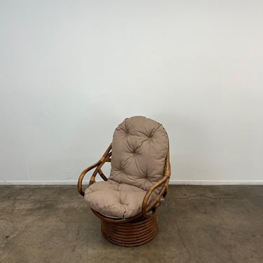 Vintage Bamboo/ Rattan Swivel Lounge chair 