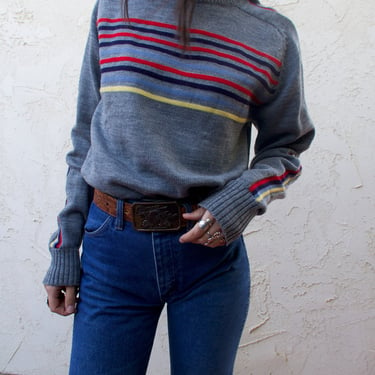 Vintage 80’s Kentfield Striped Patterned Knitted Pullover Sweater 
