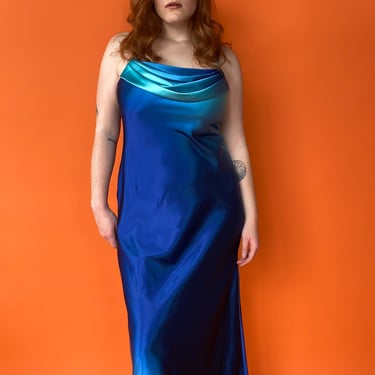 Y2K Teal Ombre Mermaid Dress, sz. M/L