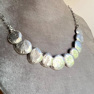 Vintage Silpada Textured Disc Sterling Necklace 