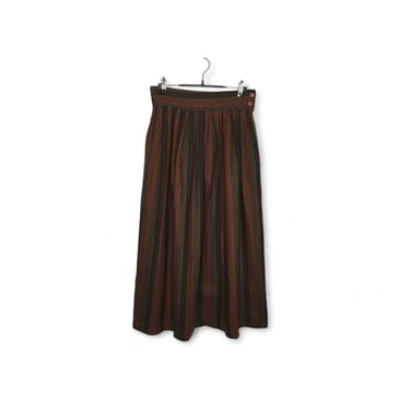 70s Vintage Diane Von Furstenberg Skirt, 1970s Designer Long Pleated Striped Midi, DVF, Union Label, Modest Preppy, Vintage Clothing 