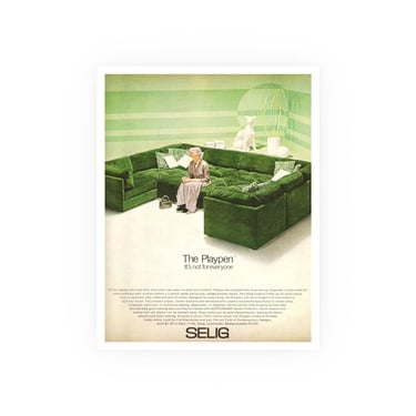 Vintage '70s Magazine Ad Print w/Border | The Playpen Sofa | 11