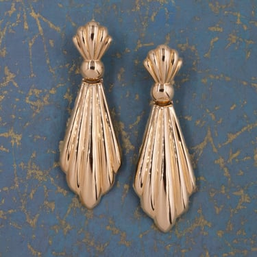 Gold Drape Statement Earrings c1980