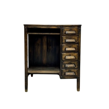 Antique INDUSTRIAL Wood Watchmaker's WORKBENCH CABINET, c. 1920’s 