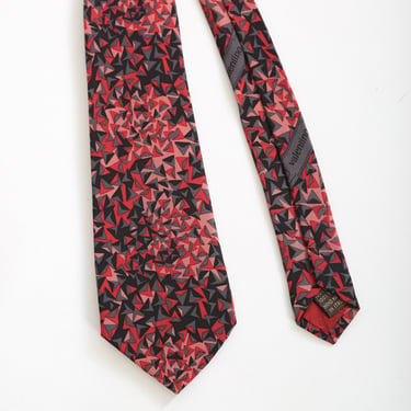 Valentino silk tie | Vintage 80s Valentino pink + gray abstract silk tie 