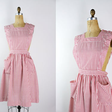 50s Candy Striper Nurse Uniform / Vintage Pinafore / Imperial Brand/ 50s Volunteer Nurse/ Original name Tag /Hospital Volunteers Uniform 