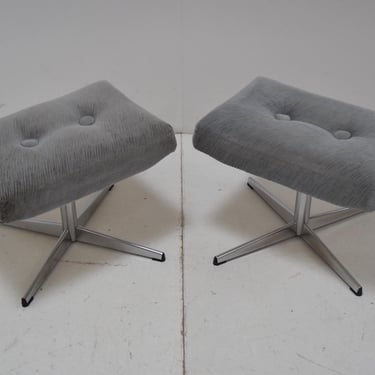 A pair of swivel stools, Tabourets or footstools, Czechoslovakia, 1970s. 