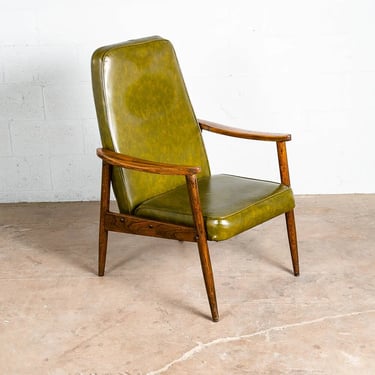 Mid Century Modern Lounge Chair Armchair Green Pine American Highback Arms Mcm