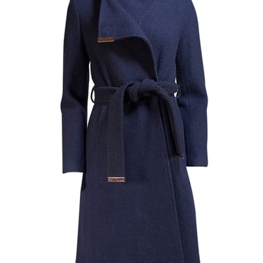 Ted Baker - Navy Wrap Belted Midi "Rose" Coat Sz 6