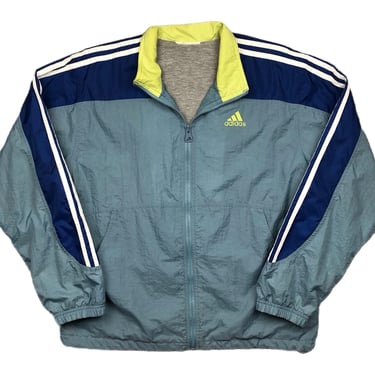 Vintage 90s/Y2K Adidas Multi Colored Full Zip Windbreaker Jacket Size Medium 