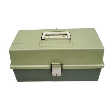 Vintage Two Tone Green Plano 6300N Tackle Box Bass Trout Fishing 