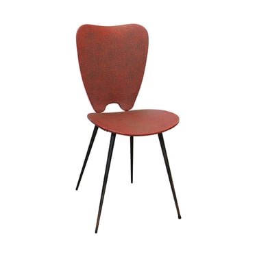 Vintage Mid Century Red 1960s Vinyl Steel Chair