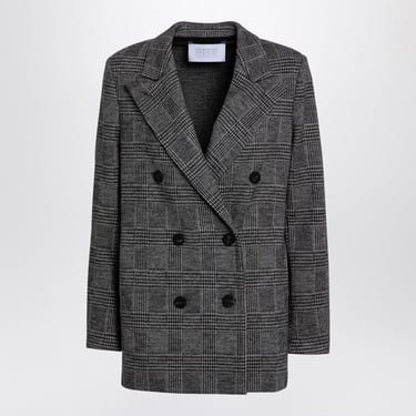 Harris Wharf London Black And White Houndstooth Short Coat Women