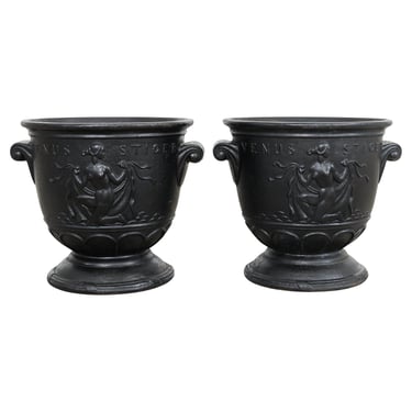 Pair of Swedish Venus Rising Urn Planters by Ivar Johnsso