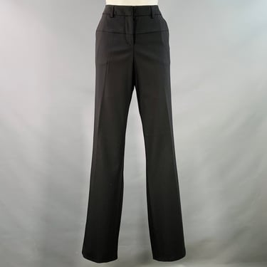 GIORGIO ARMANI Size 6 Black Virgin Wool Blend Straight Dress Pants