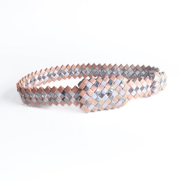 Peach and White Woven Wrapper Belt, sz S